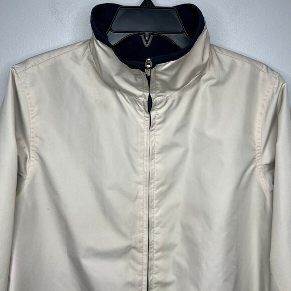 Big Chill Women's Reversible Trench Jacket Navy Cream Sz 8 Spring Coat Full Zip - Picture 6 of 14